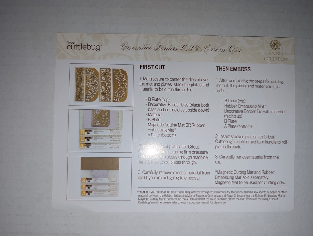 Anna Griffin Trelliage Cut & Emboss Dies Magnetic Sheet Scrapbooking Card Making