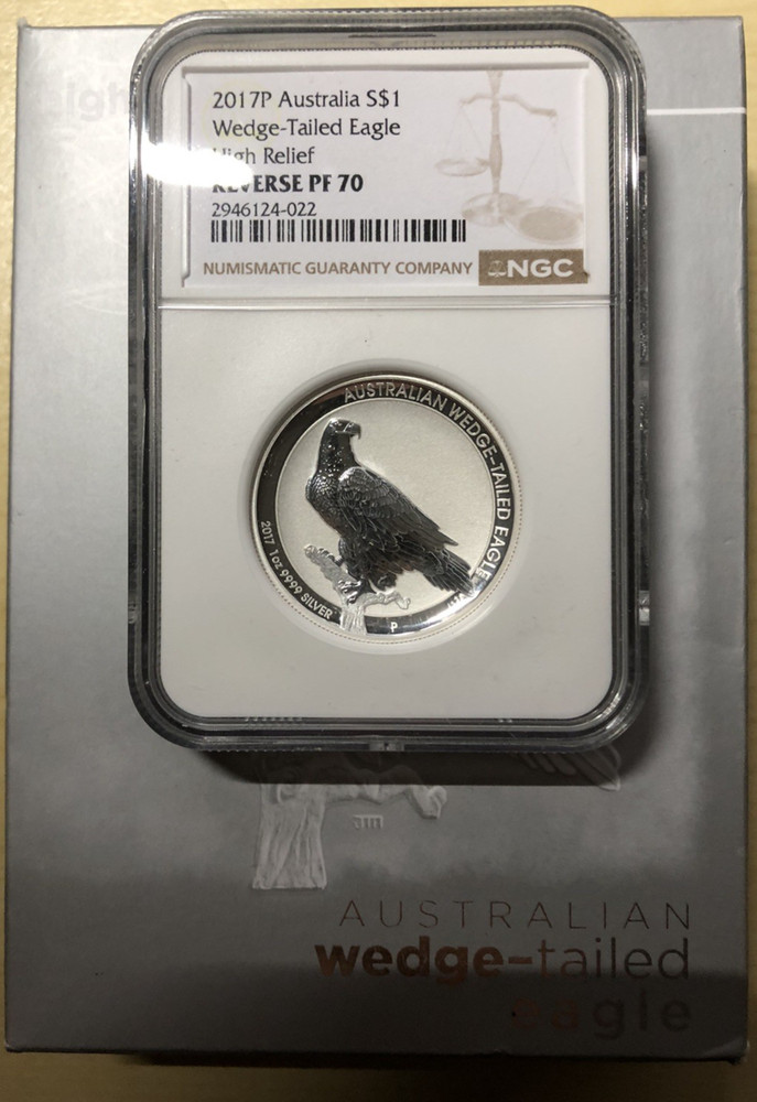 Australia 2017 Eagle Reverse Proof NGC 70 Box Fat