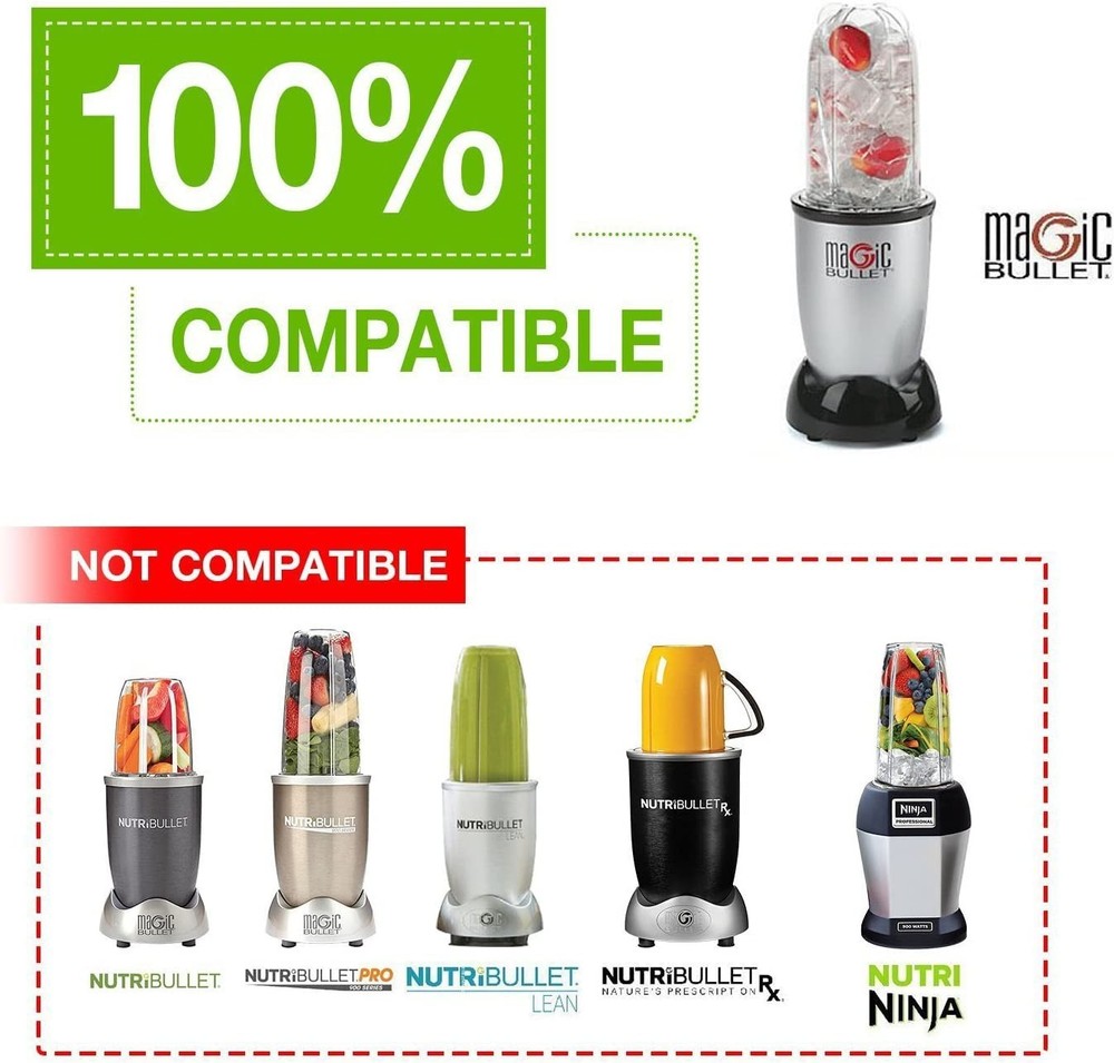 QT Tall 22oz Replacement Cup Mug Handle Compatible With 250w Magic Bullet