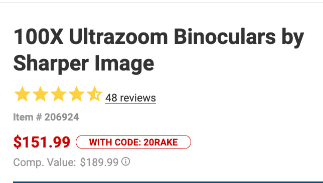 Sharper Image 100x Ultrazoom Binoculars