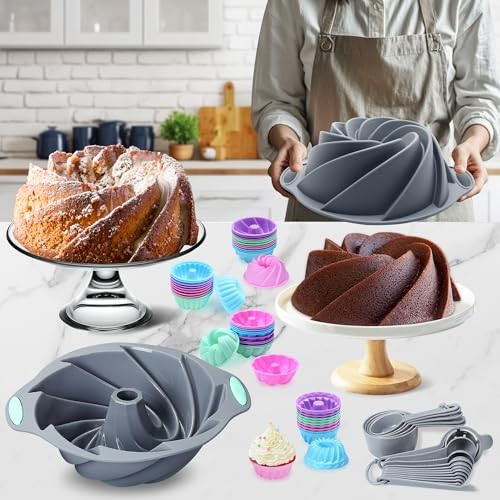 72 Pieces Silicone Bakeware Set, Nonstick Baking Pans 72 Pcs Bakeware Sets