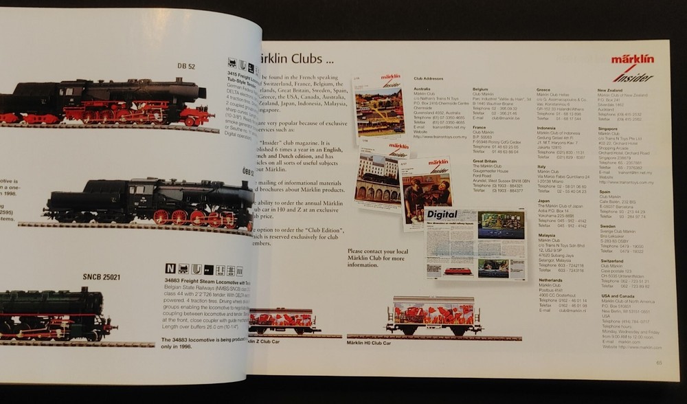 1998/99 E MARKLIN HO TRAIN CATALOG VG