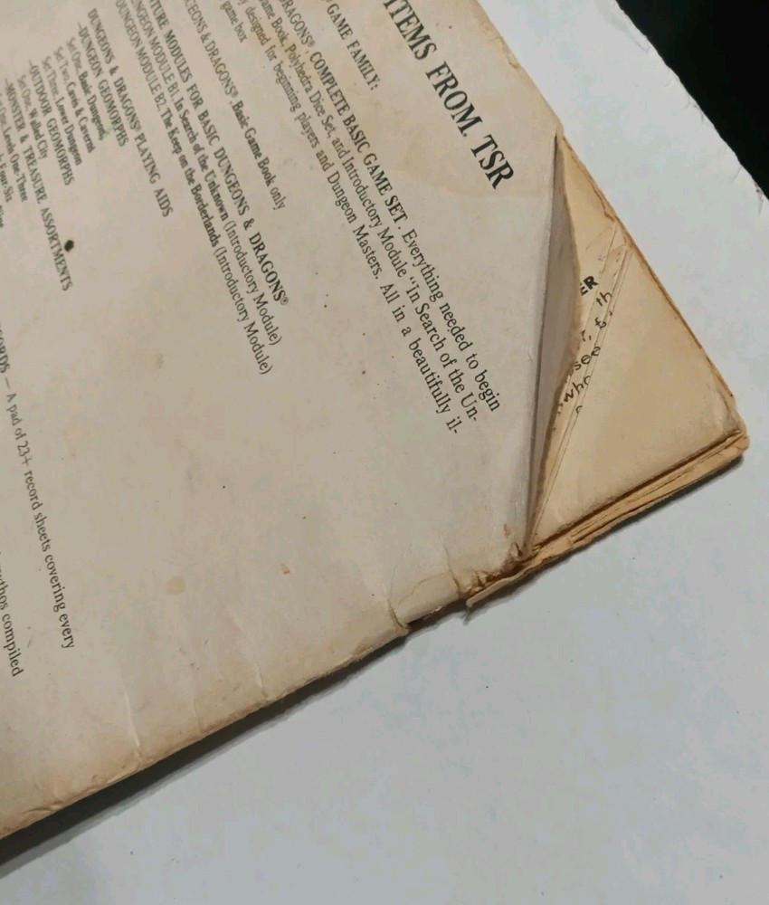 Dungeons & Dragons Original Basic Rule Book TSR Games #2001 3rd Edition 1979 RPG