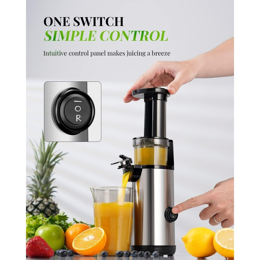 Compact Powerful Juicer – Easy-to-Clean Fruit and Vegetable Juicer, Low-Noise