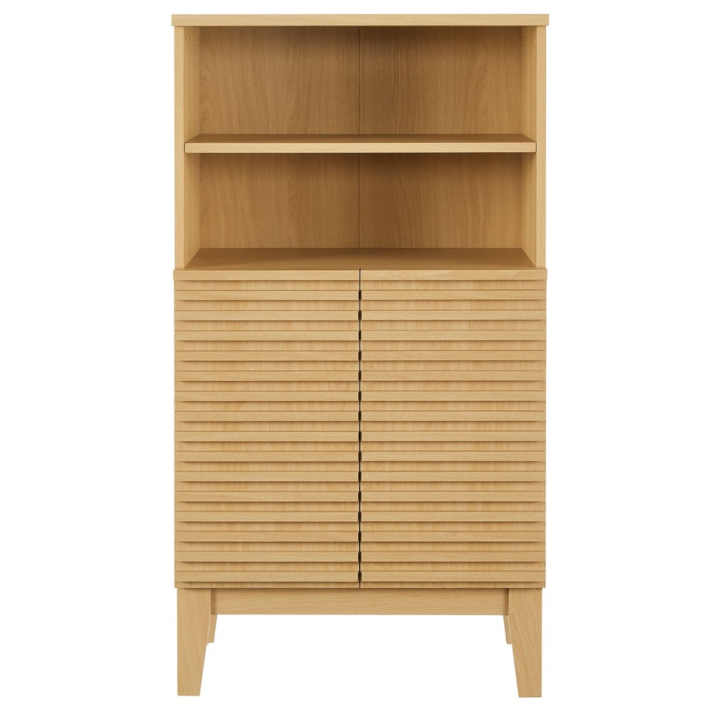 Render Freestanding Bathroom Storage Cabinet in Oak