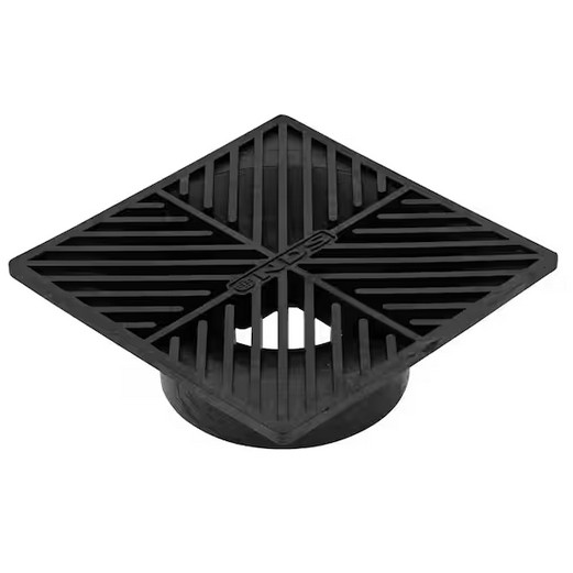6 in. Plastic Square Drainage Grate in Black