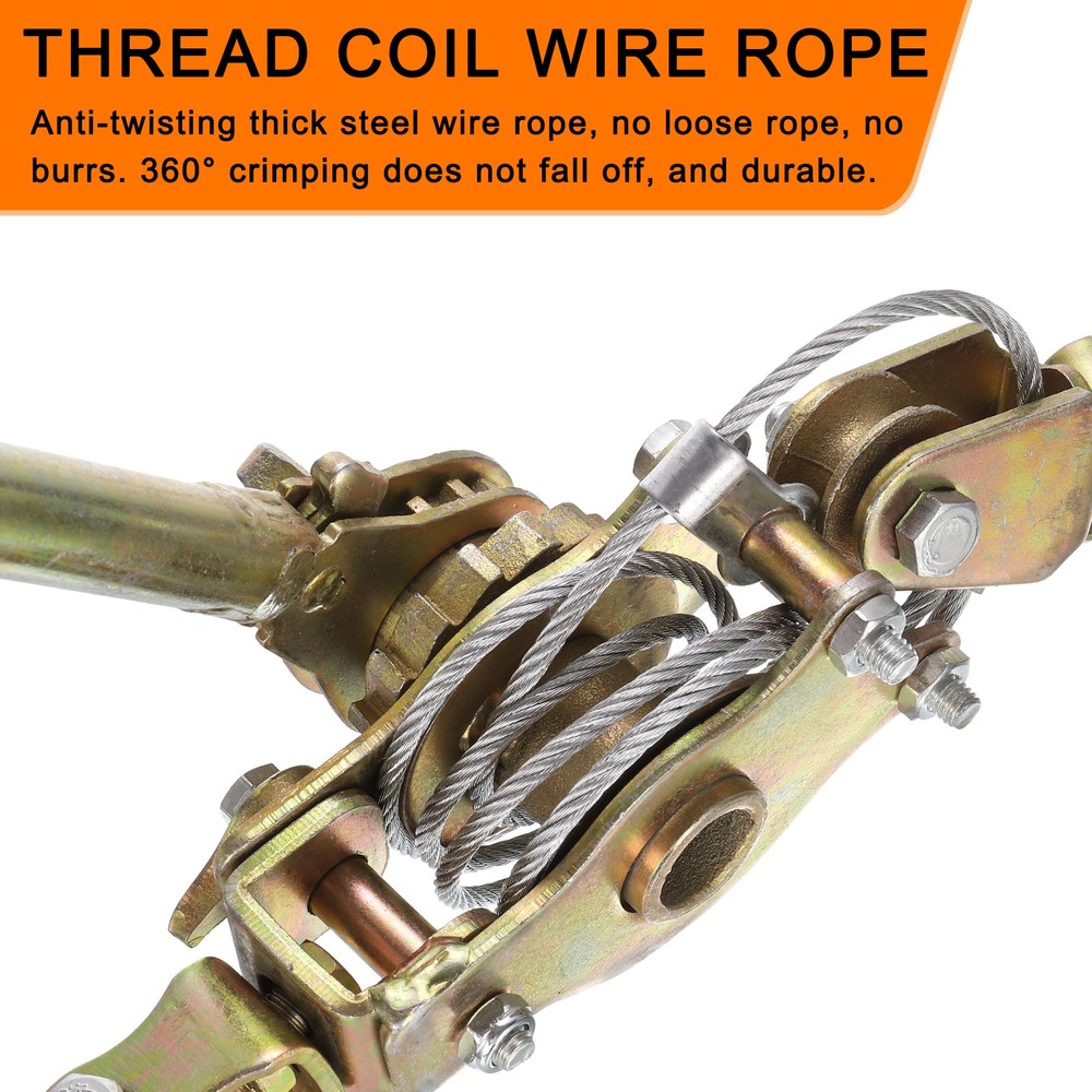 Come Along Winch,1 Ton Winch,Hand Cable Puller with 1 Hooks 1 Pcs