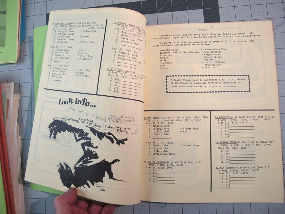 vtg Surfing ephemera- 1972 Last Chance Surf Contest program District 6