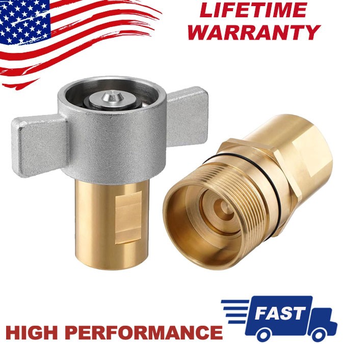 1" NPT Wet-Line Wing Nut Hydraulic Quick Disconnect Coupler / Coupling Set NEW