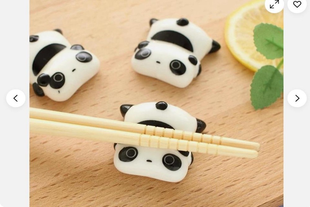 5pc China Ceramic Lovely Panda Chopsticks Rack，Tableware Rack
