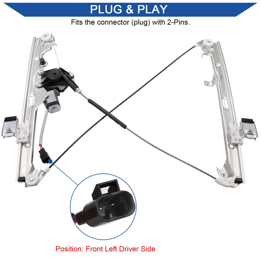 Power Window Regulator&Motor for Chevy GMC Cadillac Front Driver&Passenger Side
