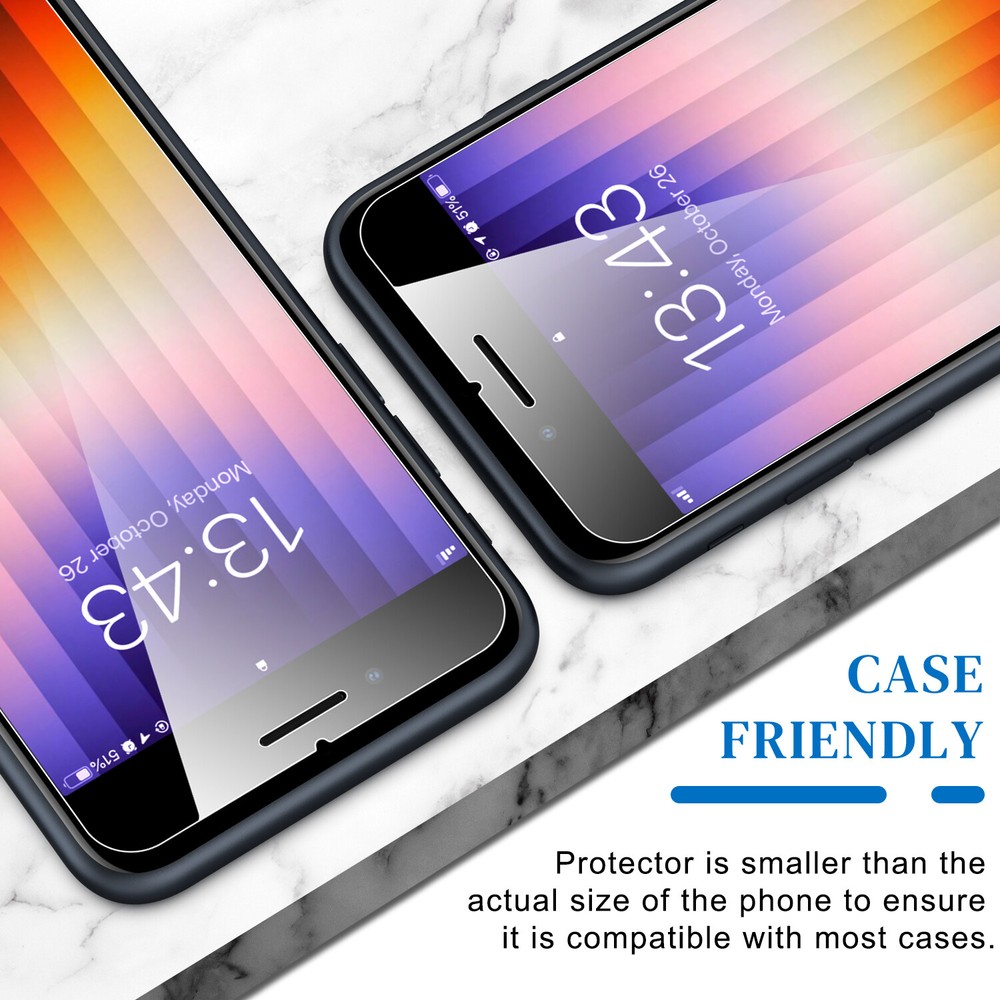 iPhone SE 3/2 2020/2022 & 7/8 Screen Protector - Tempered Glass, Full Coverage