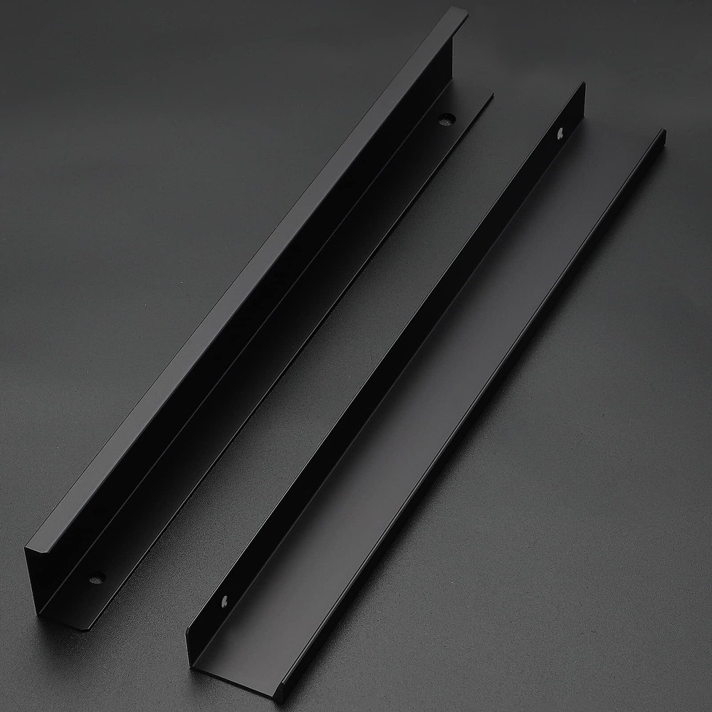 10 Pack Finger Pulls for Cabinets 300mm/11.81" Length Black Edge Pulls Matte ...
