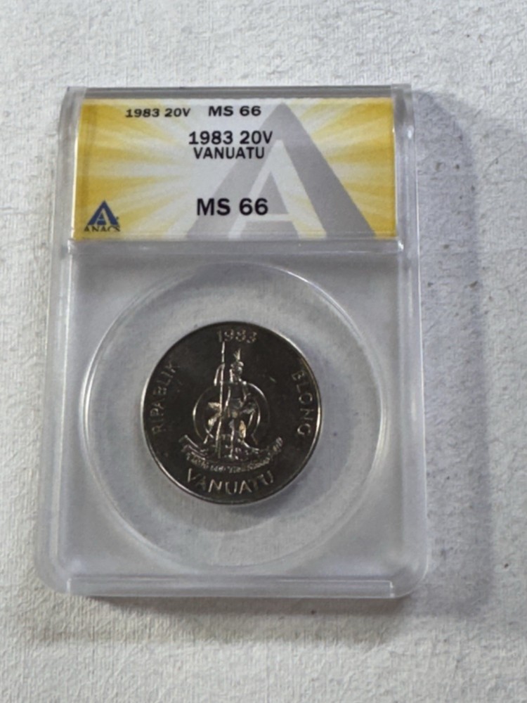 1983 Vanuatu 20 Vatu Graded MS 66 by ANACS
