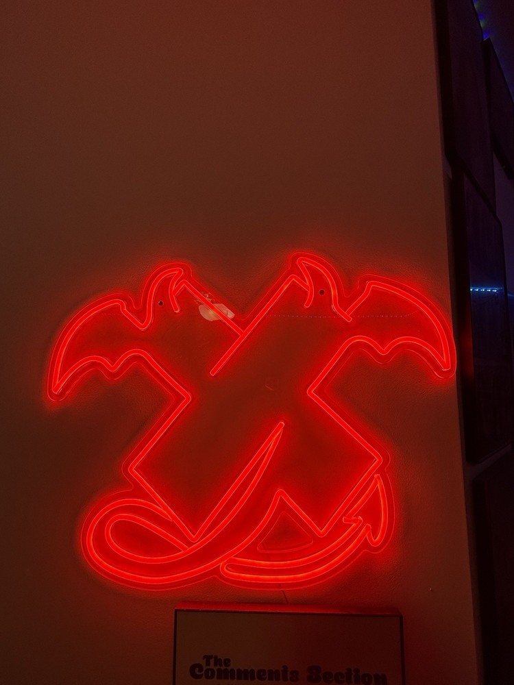 sam and colby xplr led red devil logo sign