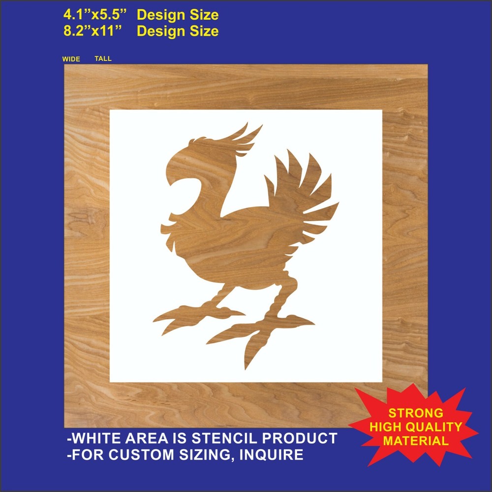 Chocobo, Final Fantasy - Reusable, Flexible Plastic Stencil