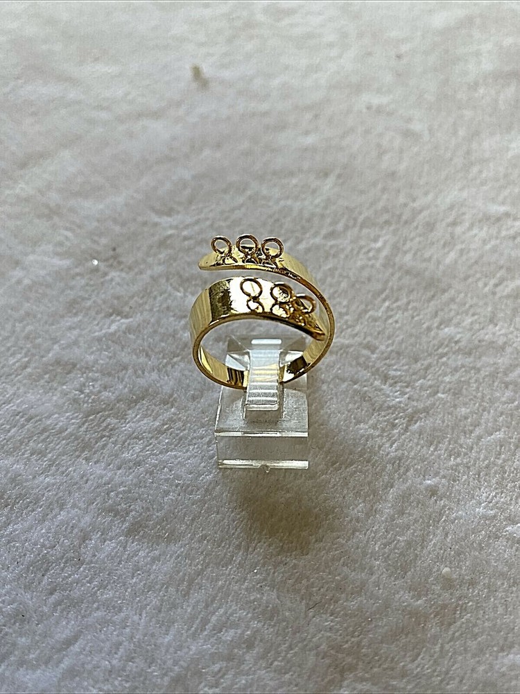 24 pcs ~ Gold Adjustable Ring Blanks with 6 Loops