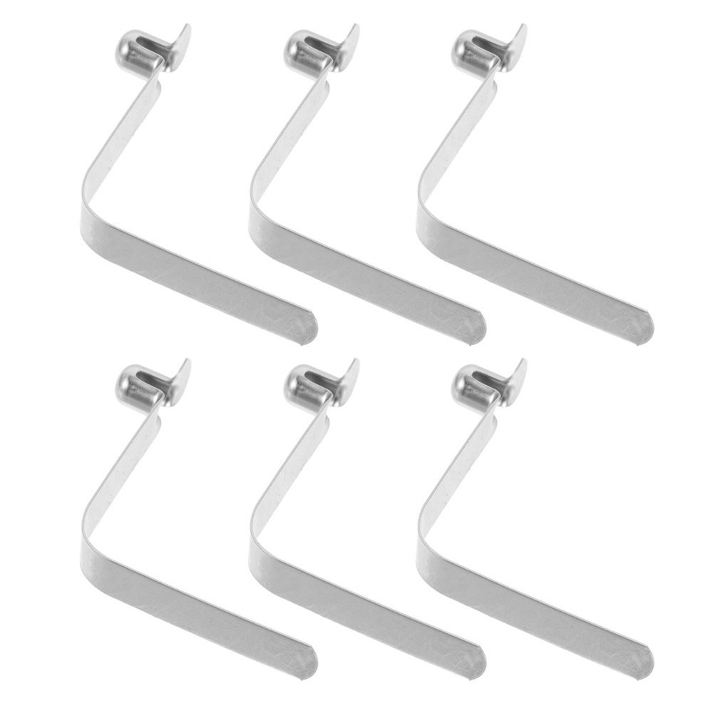 6 Pcs Tent Pole Push Button Spring Clips Double Boat Hook Holder
