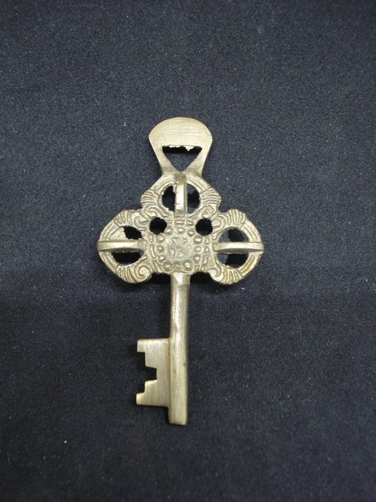Monastery Key Ornate Solid Brass Patina