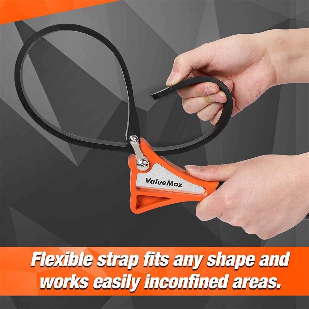 ValueMax 2 Pcs Rubber Strap Wrench Set Adjustable Strap,Comfort Nylon TPR Handle