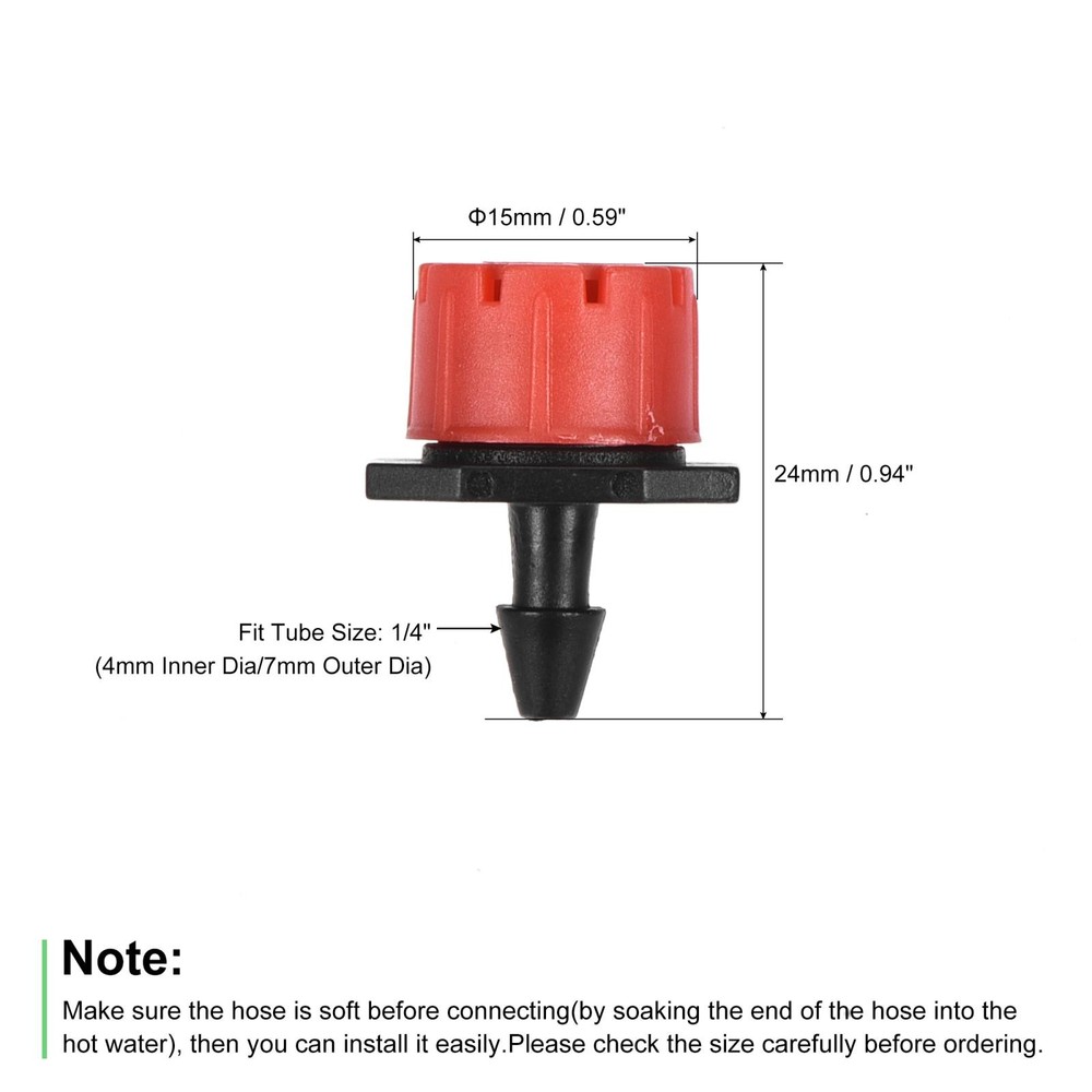 Adjustable Emitters Drip 8 Hole 360 Degree Red 30pcs