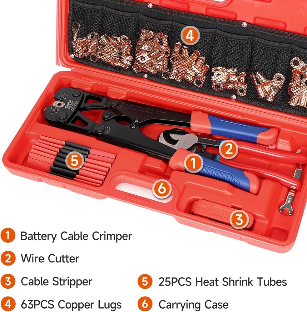 iCrimp Battery Cable Lug Crimping Tool Kit
