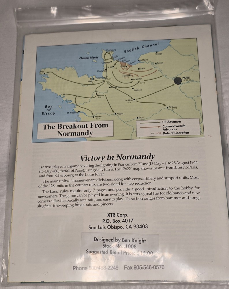 COMMAND HISTORICAL SIMULATIONS: VICTORY IN NORMANDY UNPUNCHED