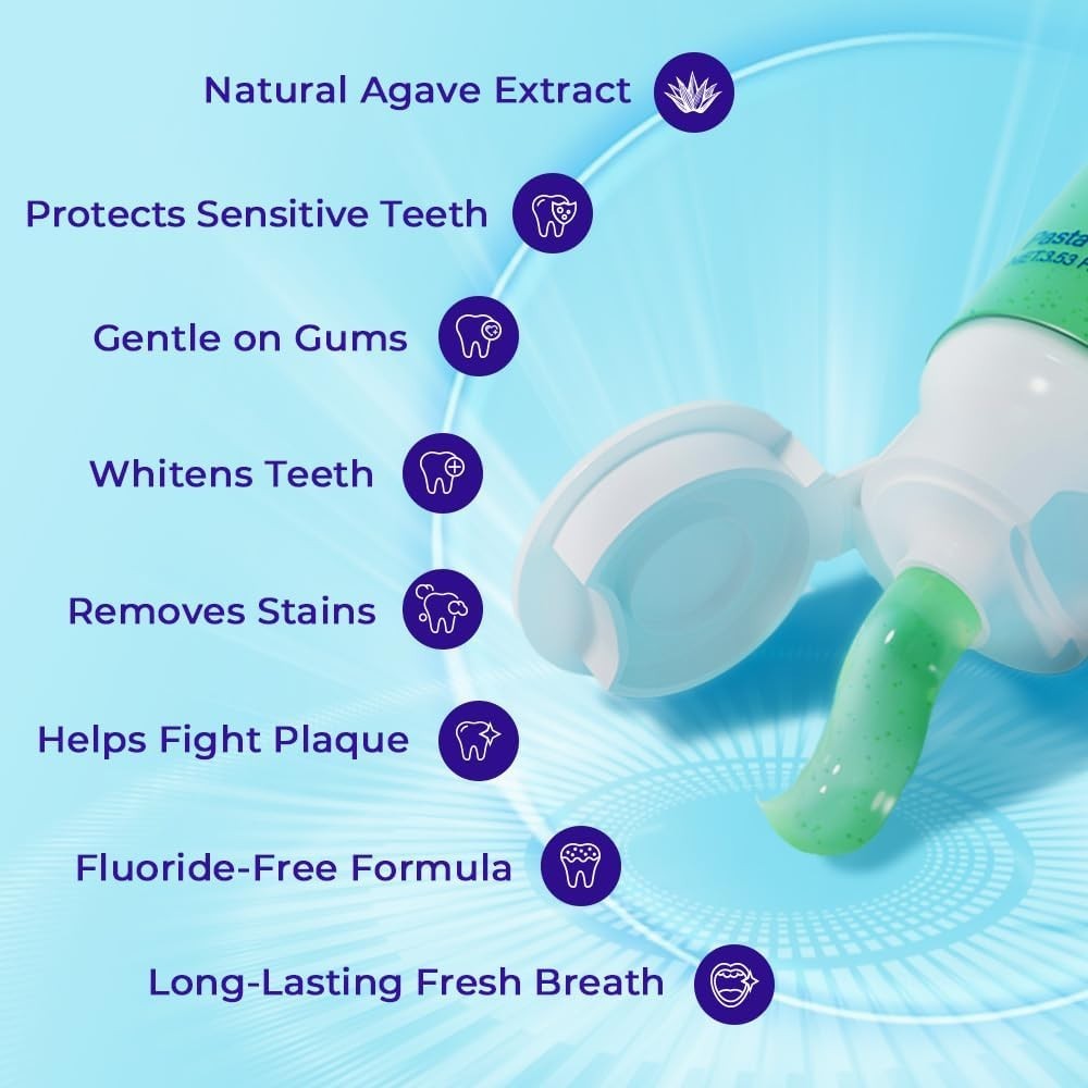 Agave Sensitive Toothpaste, Fluoride-Free Natural Whitening Toothpaste for Sensi