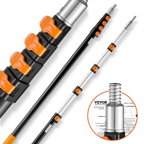 HOT/ Telescoping Pole,6 to 24 FT Pole,Extension Multi-Purpose Pole,Sturdy Alumi
