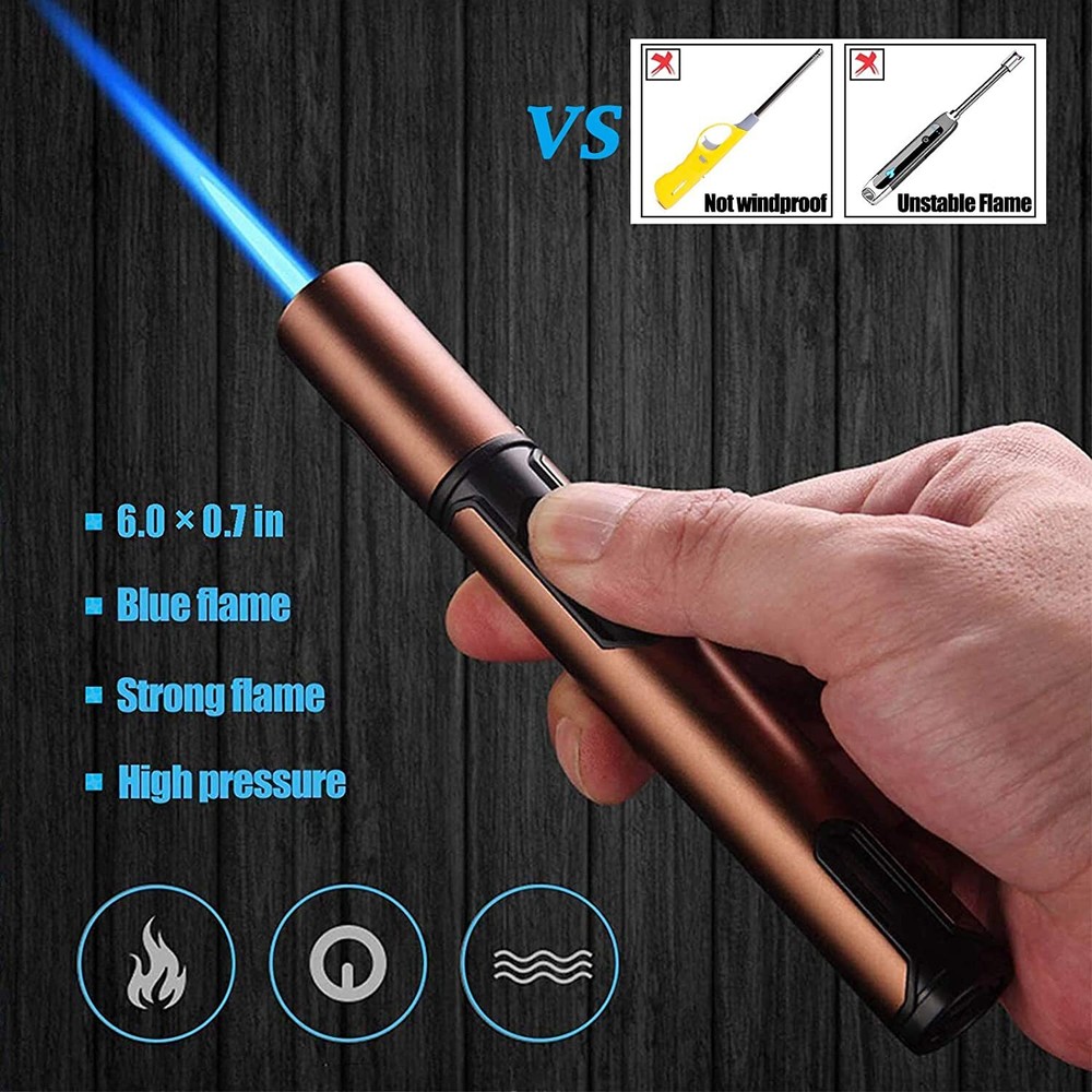 2 Pack Butane Torch Lighter Refillable Pen Lighter Adjustable Jet Flame Butane
