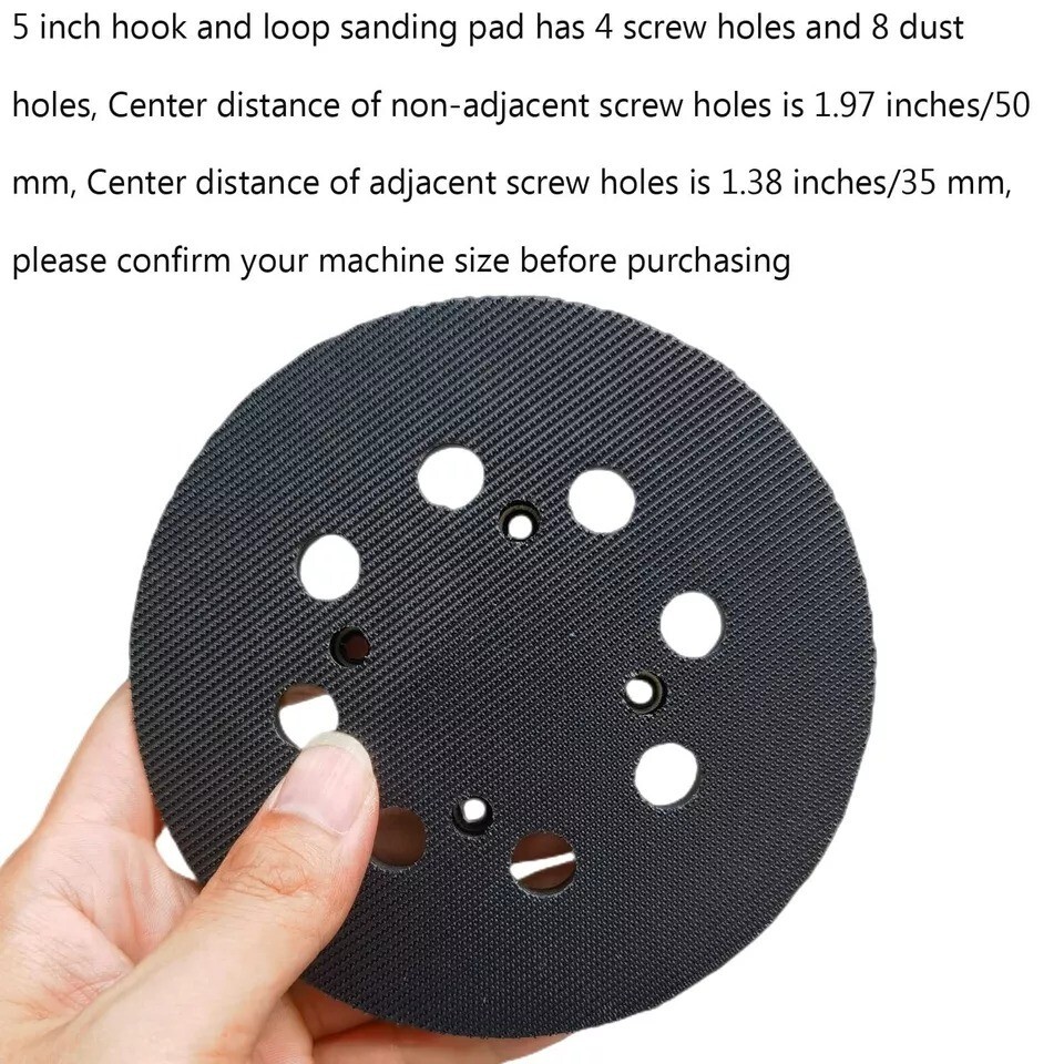 2Pack 5Inch Hole Hook and Loop Replacement Sanding Backing Pad Sander Pad for 5