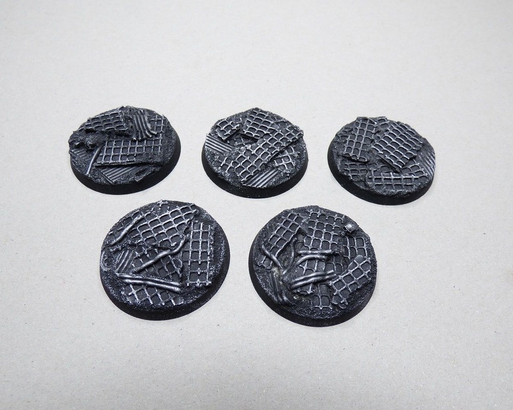 40mm ROUND RESIN BASES - RUSTY GRATES - WARHAMMER 40K