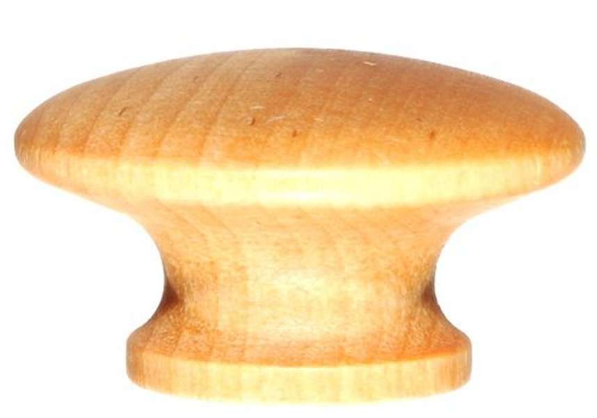 500 1-1/2 inch ROUND VARNISHED BIRCH KNOBS Pulls Cabinet Handles Paintable