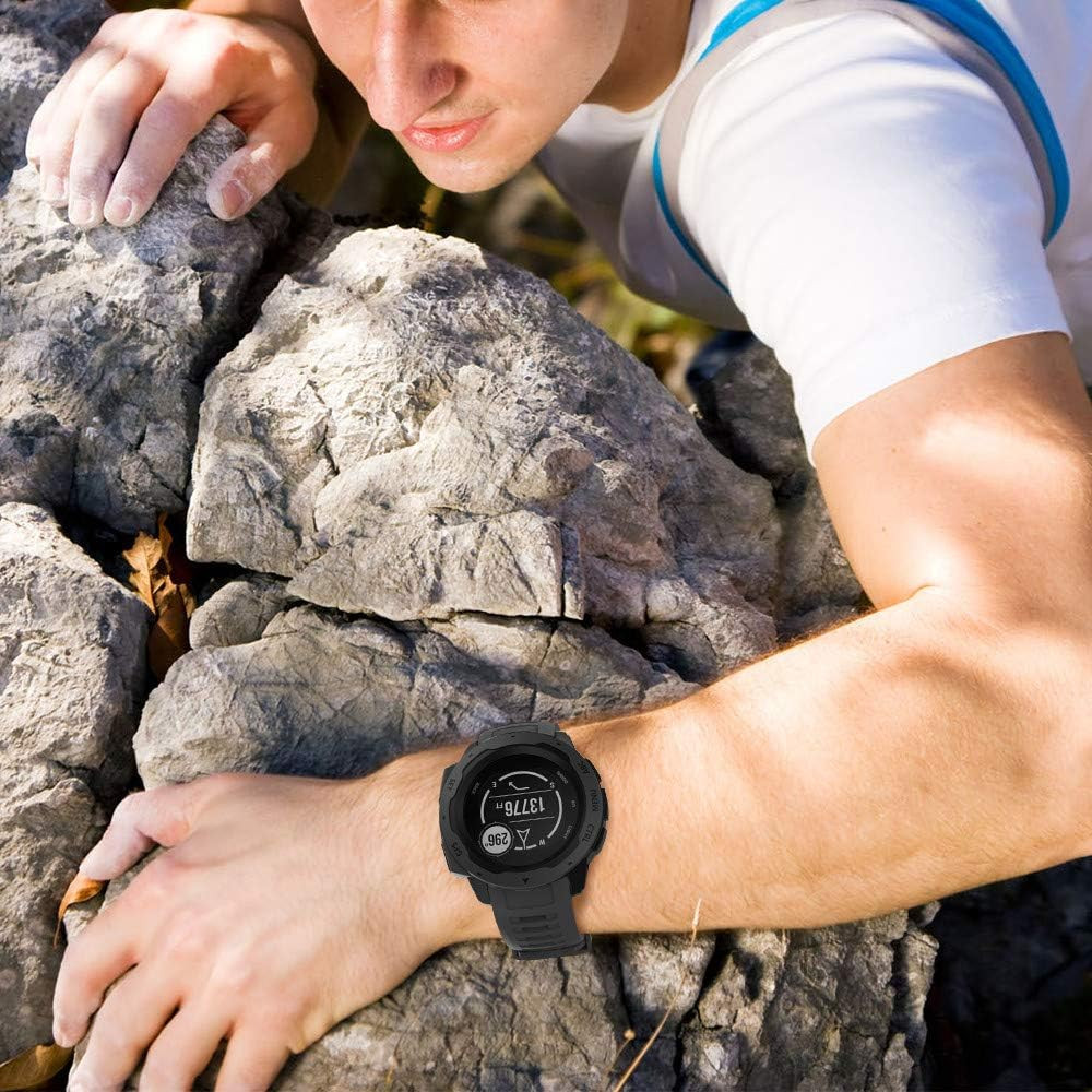 for Garmin Instinct Band, Soft Silicone Replacement Watch Strap Compatible with