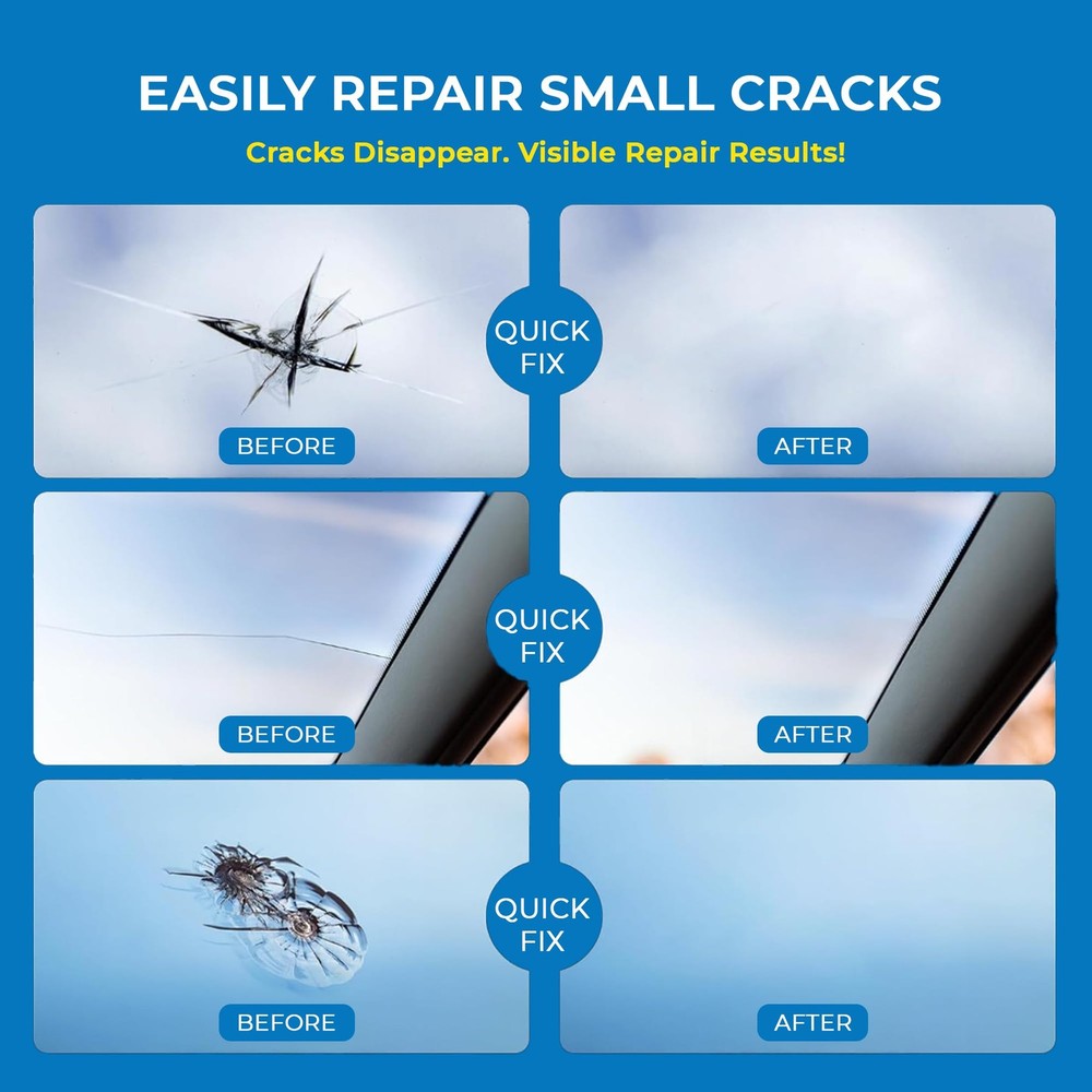 DESIGNIFYCO Windshield Crack Repair Kit 3 Bottles Nano Quick and Efficiency...