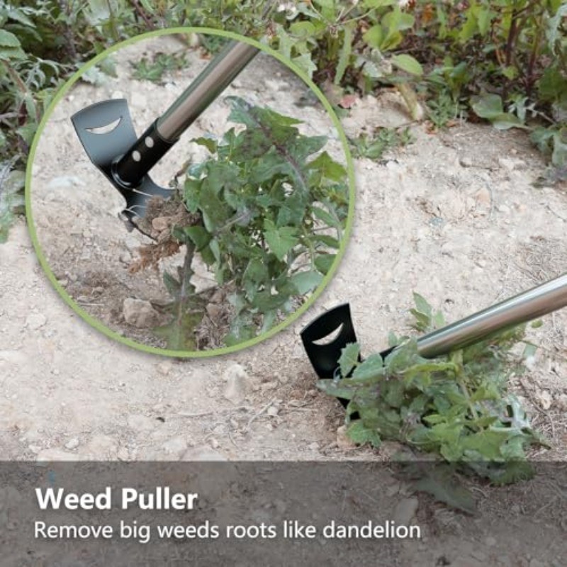 2 Pack Weed Puller Tool with Long Handle(58IN), 2-in-1 Gardening Hand Tools Weed