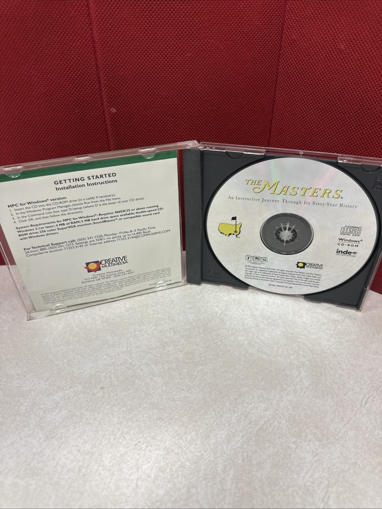 The Masters (Golf History) (PC-CD, 1995) for Windows Interactive Journey 60 yrs
