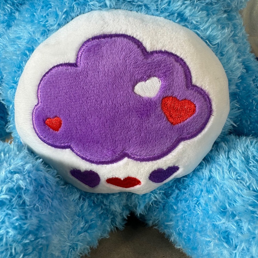 Care Bears Grumpy Bear Cupid Plush Blue NWT Valentine Wings Heart Bow