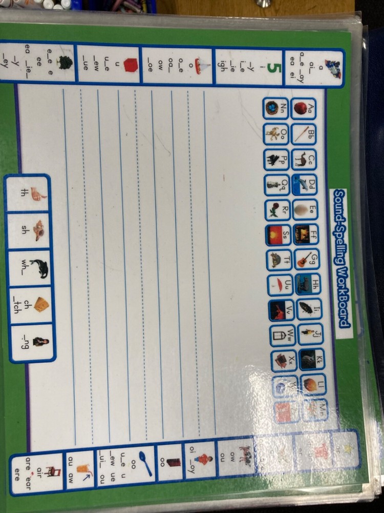 Laminated writing and phonics mats EUC SET OF 16