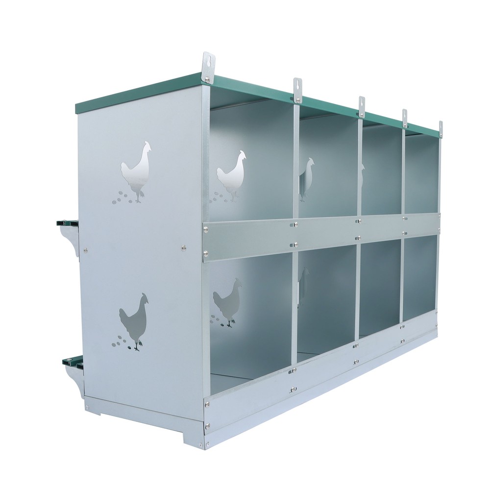 Chicken Nesting Boxes 8 Hole Nesting Box for Laying Eggs Heavy Duty Metal