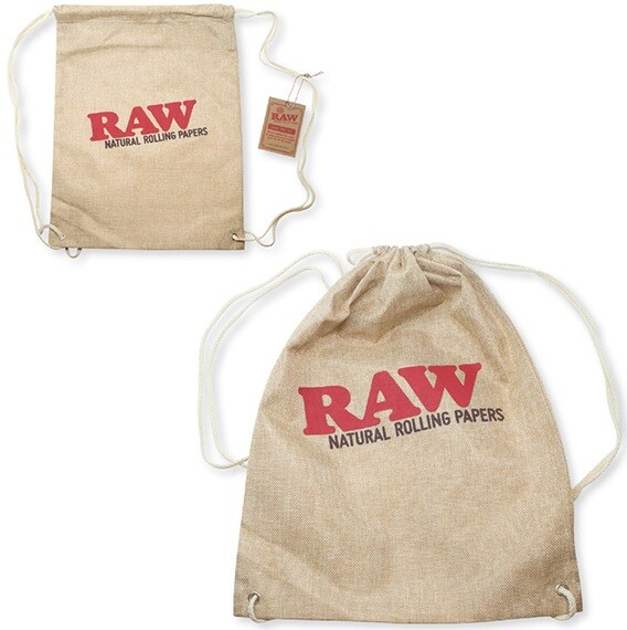 RAW Rolling Papers DRAWSTRING BAG TAN LARGE SIZE 17" x 13"