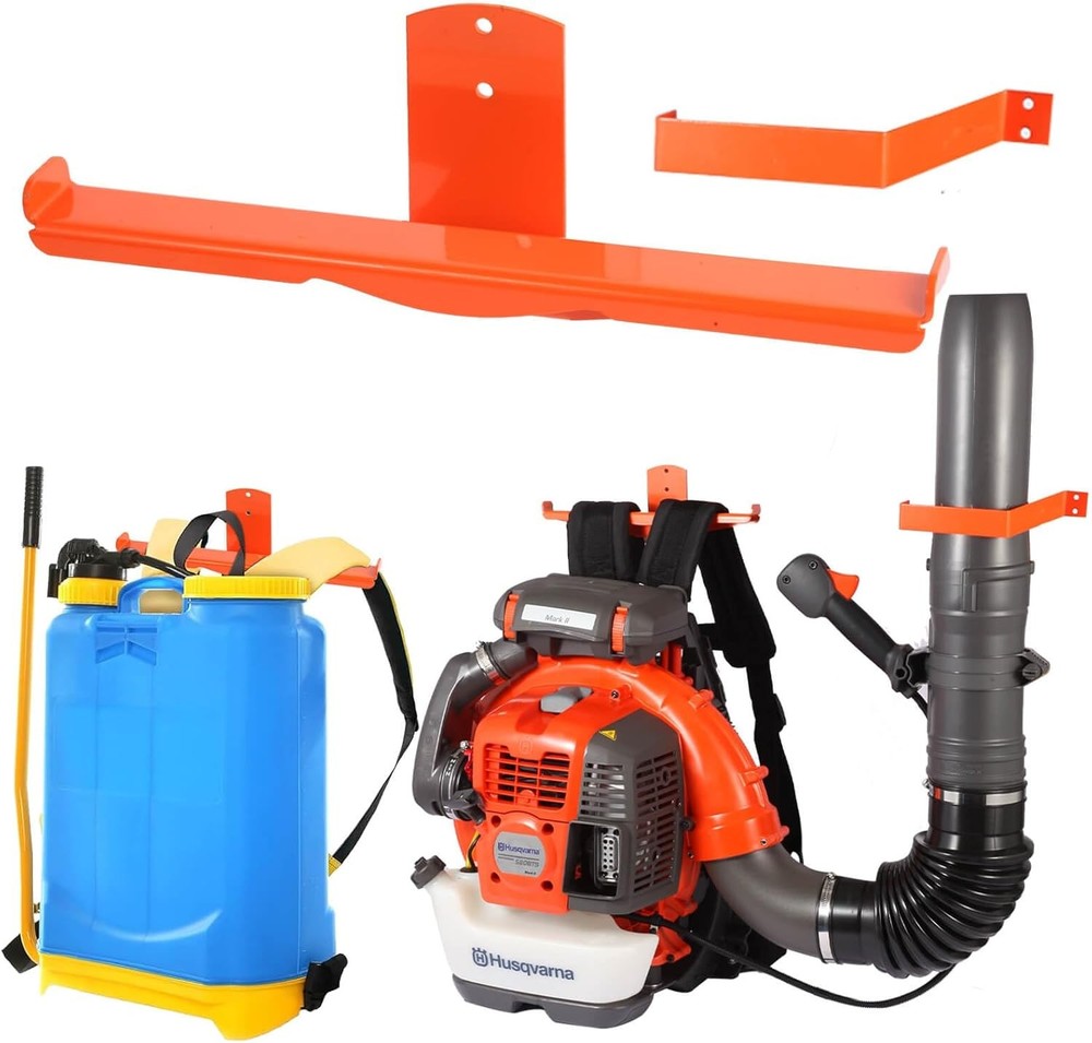 Backpack Blower Rack with Hose Holder - Heavy Duty Backpack Sprayer Wall Mount w