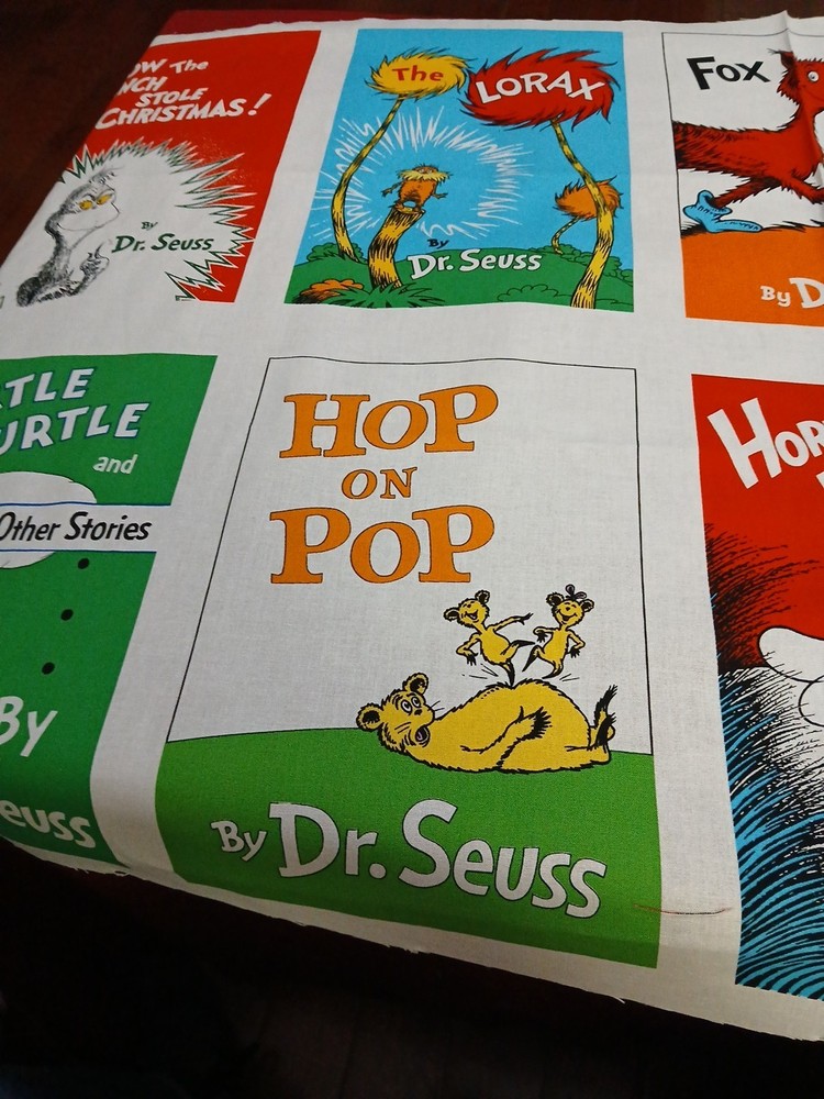 Dr. Seuss Fabric Panel, 10 Different 7 X 10" Blocks
