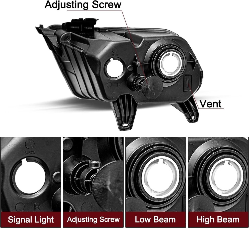 Halogen Headlight Assembly Replacement for 2010-2014 Ford Mustang Headlamp Drive