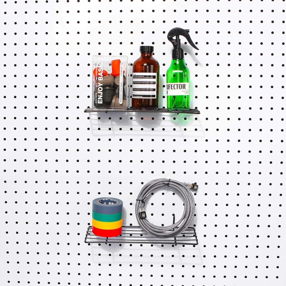 Pegboard Hooks Peg Board Shelf for Support Various Tools 4 Packs New