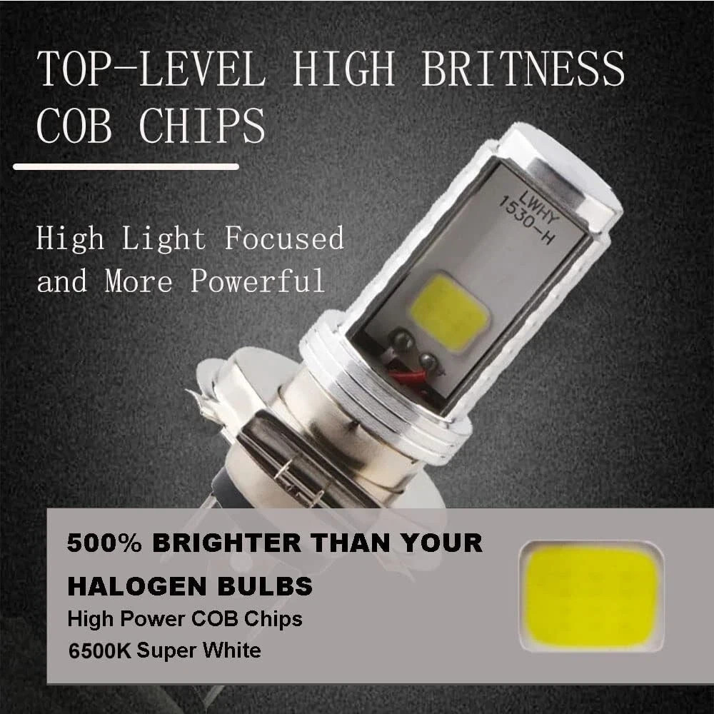 (2x) Replacement BA20 LED Headlight Bulb for Mopeds and Scooters