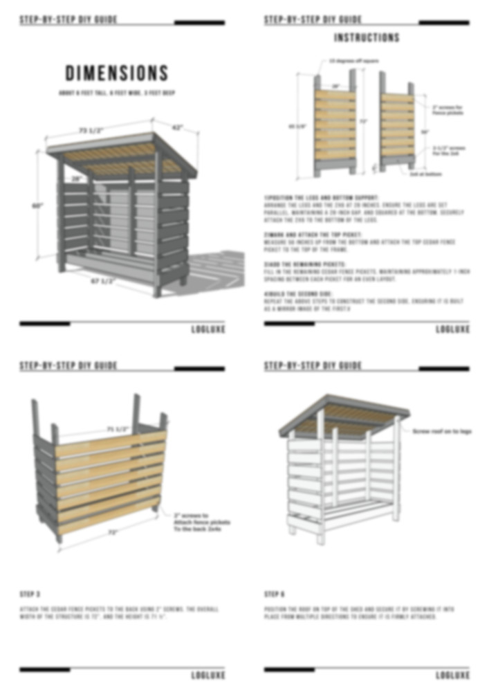 DIY Small Firewood Shed Plan - Step-by-Step Build Guide Beginer level - ft/in