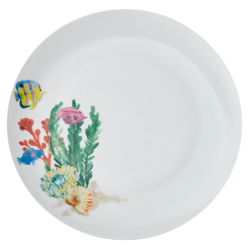 Studio Nova Underwater Life 12 Piece Porcelain Dinnerware Set White