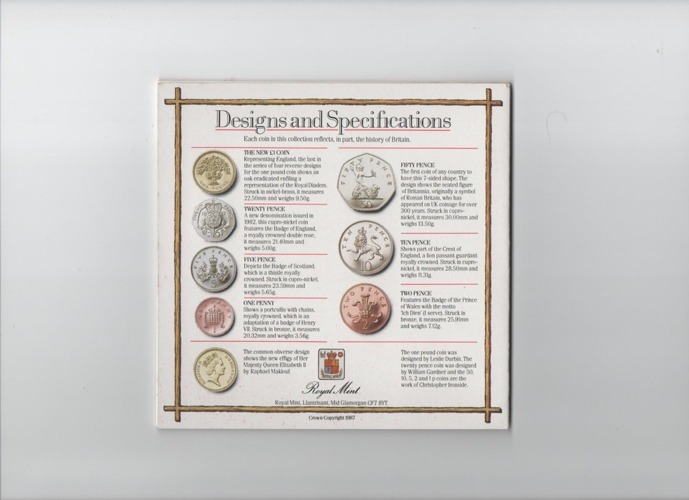 World Coins Great Britain 1987 Mint Coin Colection