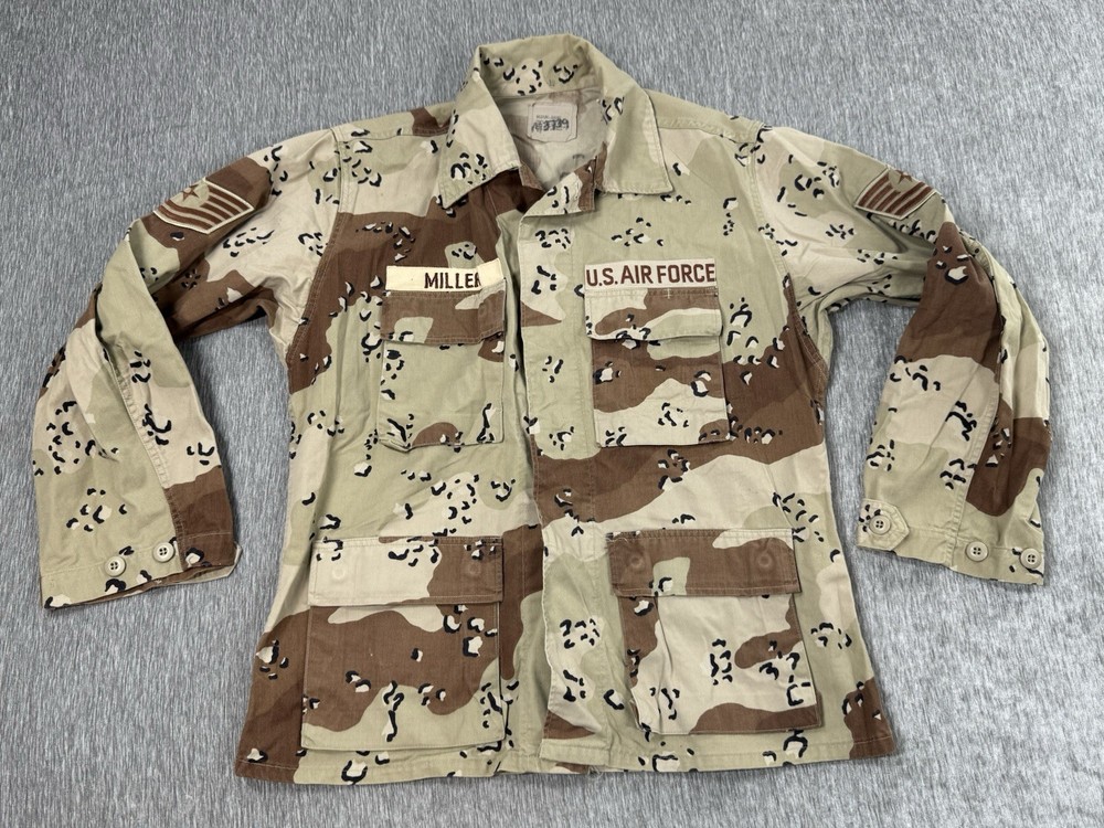Vintage Coat Desert Camouflage Pattern Combat 1990s Chocolate Chip Medium Short